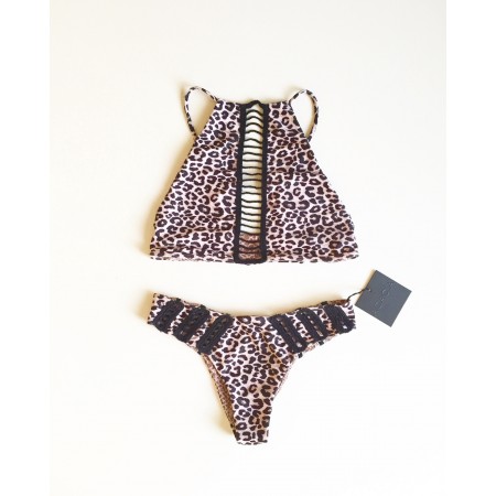 Acacia Malibu Snow Leopard Bikini Top