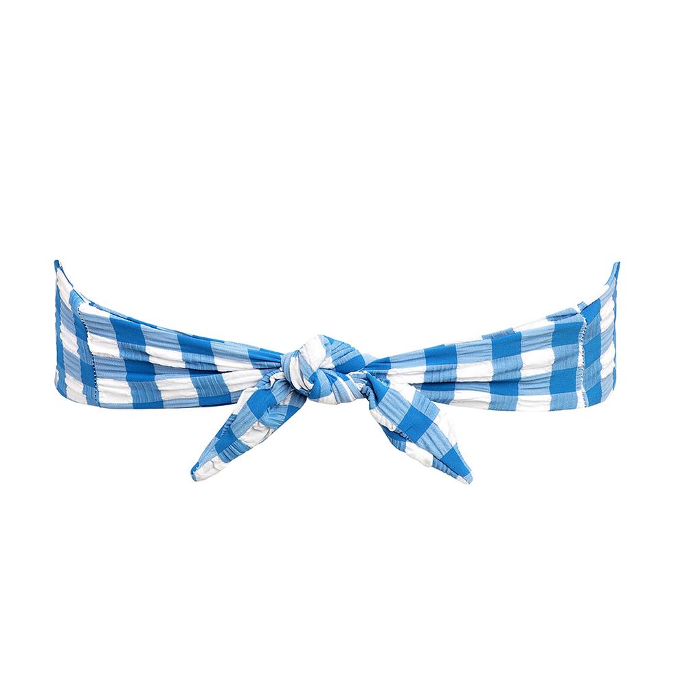 Montce Blue Gingham Tori Bandeau Bikini Top